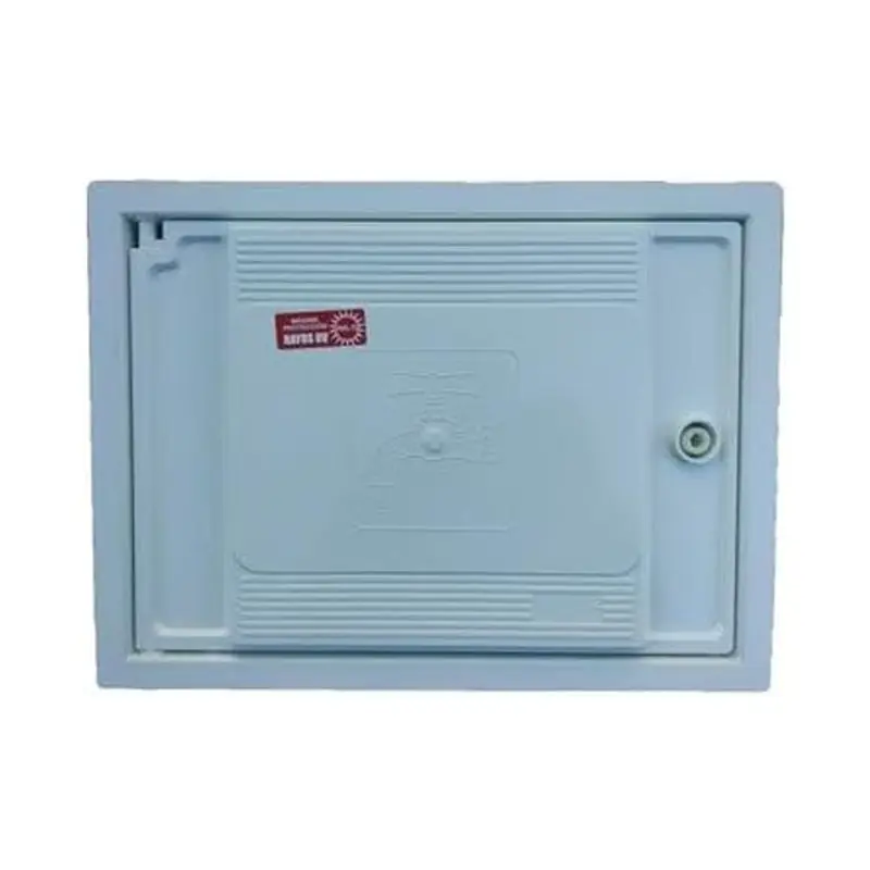 Marca Reconocida Puerta para contador fabricada en PVC blanco de alta resistencia.Montada sobre marco para la pared. Medidas 30x40cm