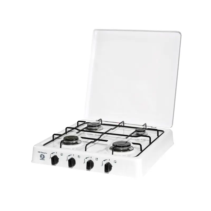 Compra Hoy Hornillo a gas, acabado esmaltado blanco, 4 fuegos con quemadores esmaltados en negro, quemadores: 740W, 1400W, 1400W y 1900W