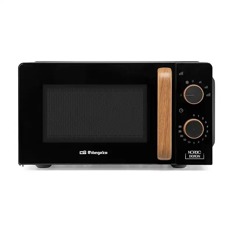 Microondas con 20 litros de Capacidad, 5 Niveles, Temporizador hasta 30 Minutos, 700W potencia, Negro Última Versión