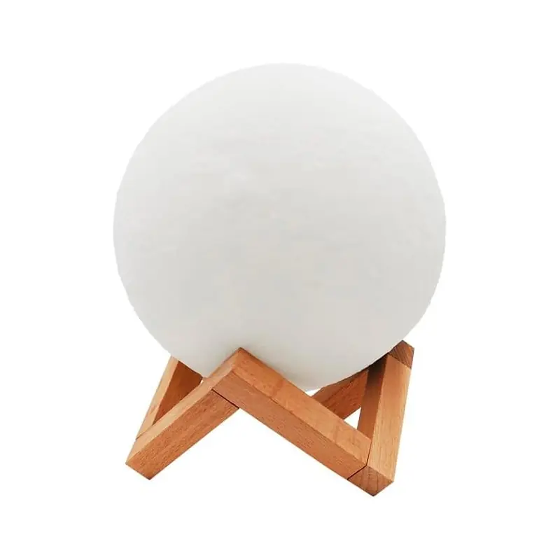 Artesanal Lámpara de Luna 3D Thulos, 15 cm. Cambia de colores al tacto, con luz fija o cambiante