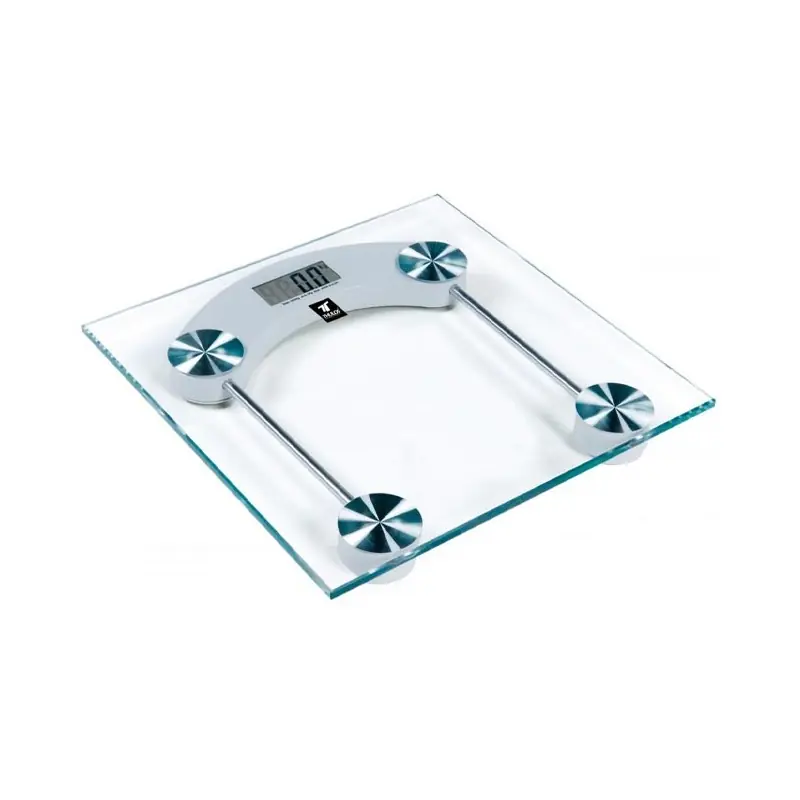 Báscula Transparente Electrónica de Baño Digital | Capacidad 2-180 Kg | Graduación 100 g | Apagado Automático | 30x30 cm Alta Calidad