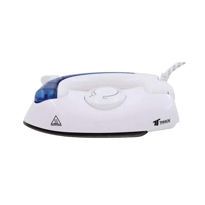 Plancha de viaje con mango plegable Thulos, Potencia: 700W. Incluye funda y vaso medidor. De Moda