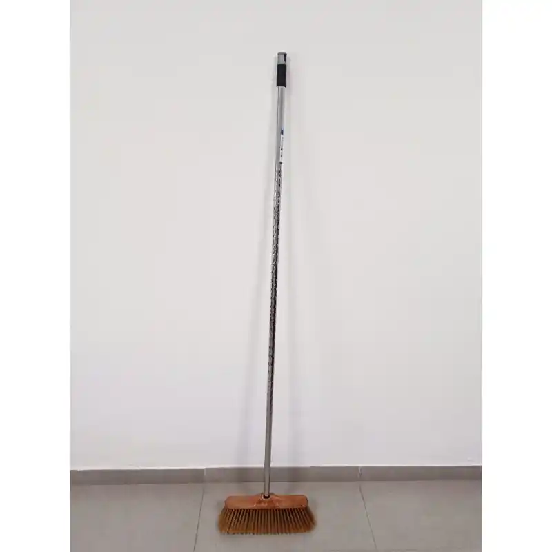 Favorito De Clientes Escoba Superficies Delicadas, Cepillo de Barrer, Cerdas Suaves, Recomendado para Parquet, 32x11x8 cm + Palo Diamante 140 cm
