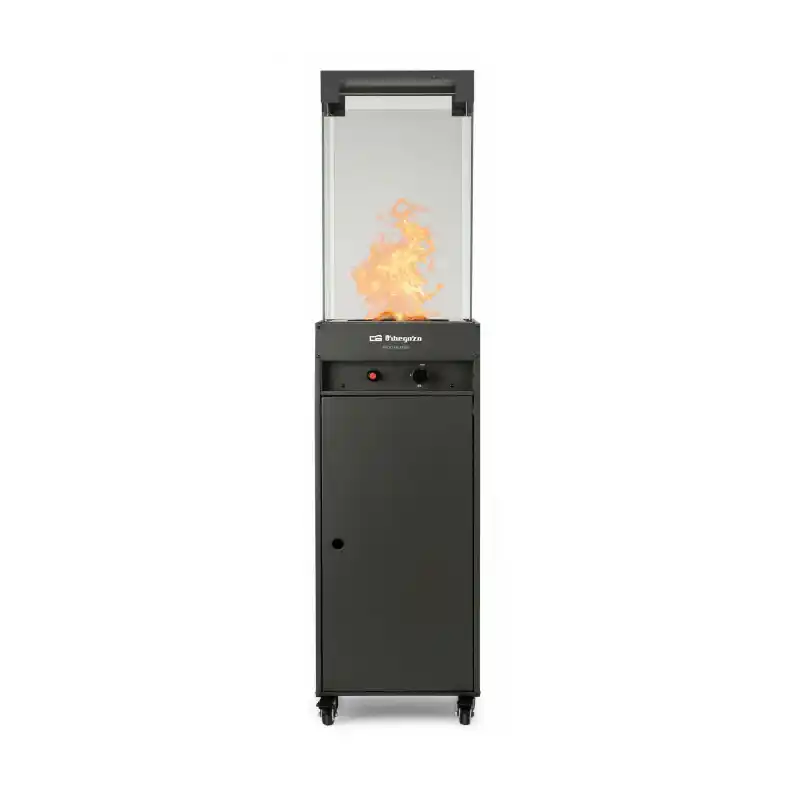 Entrega Rápida Estufa de Gas Orbegozo Negro 360° - Calor Inmediato y Efecto Chimenea, 36 x 150 x 36 cm