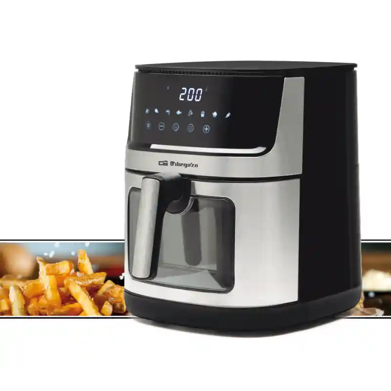 Freidora sin Aceite 8L INOX Orbegozo, Pantalla LED y Ventana, Cocina Saludable, Freidora Eléctrica, 29x34,5x38 cm Precio Bajo