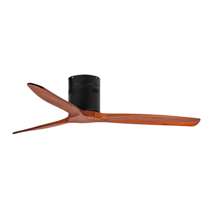 Mejor Calidad Ventilador de Techo de 132cm | Mando a Distancia | Silencioso | 3 Aspas de Madera Natural | Altura 23,2cm | Modo Invierno-Verano