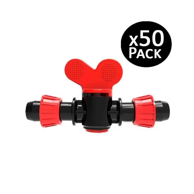 Gran Oferta Pack 50 Valvula cinta de riego por goteo 16mm