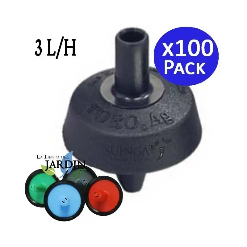 Promoción Exclusiva Pack 100 Gotero Autocompensante Antidrenante 3 Litros Toro NGE | Recomendado para Tuberia 16mm y Microtubo