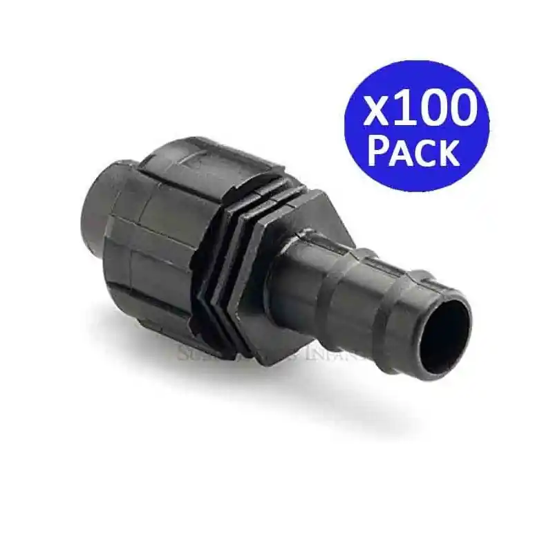 Promoción Exclusiva Pack 100 Unión Cinta de Riego a Tubo Goteo 16mm | Conexión para Sistema de Riego