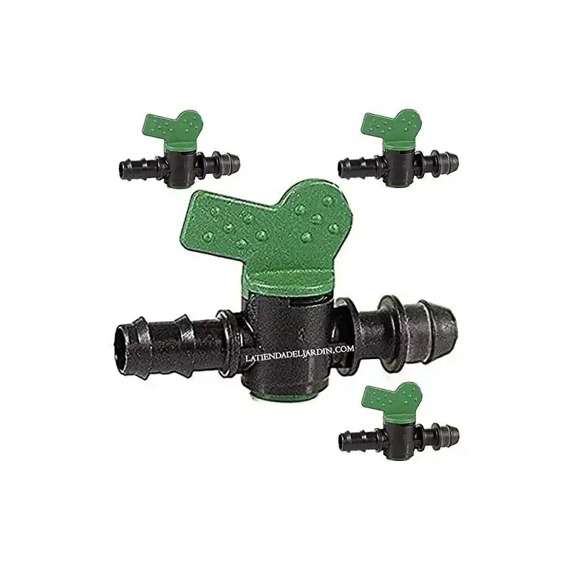 Moderno Pack 50 Llave de Paso Riego Goteo 16mm a Toma | Válvula Estriada Alta Calidad para Riego