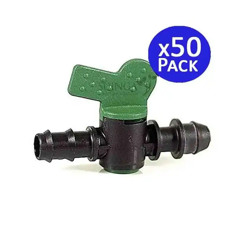 Profesional Pack 50 Llave de Paso Riego Goteo 20mm a Toma | Válvula Estriada para Riego por Goteo