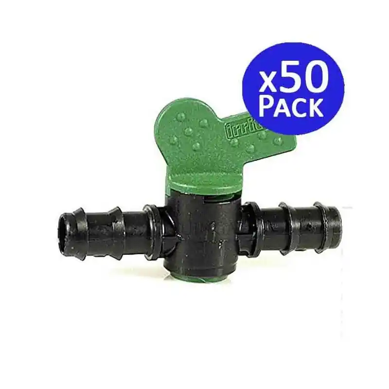 Imprescindible (Must-Have) Pack 50 Llave 12mm Riego | Llave goteo 12 mm | Llave de paso Riego 12 mm | Valvula riego por goteo 12mm | Valvula tuberia 12mm