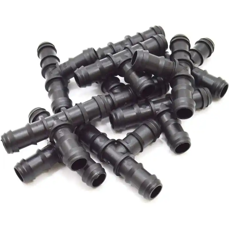 Súper Precio Pack 10 Te Riego por Goteo 16mm | Te conector tuberia 16 mm | Te Goteo para Manguera de Riego 16mm negro