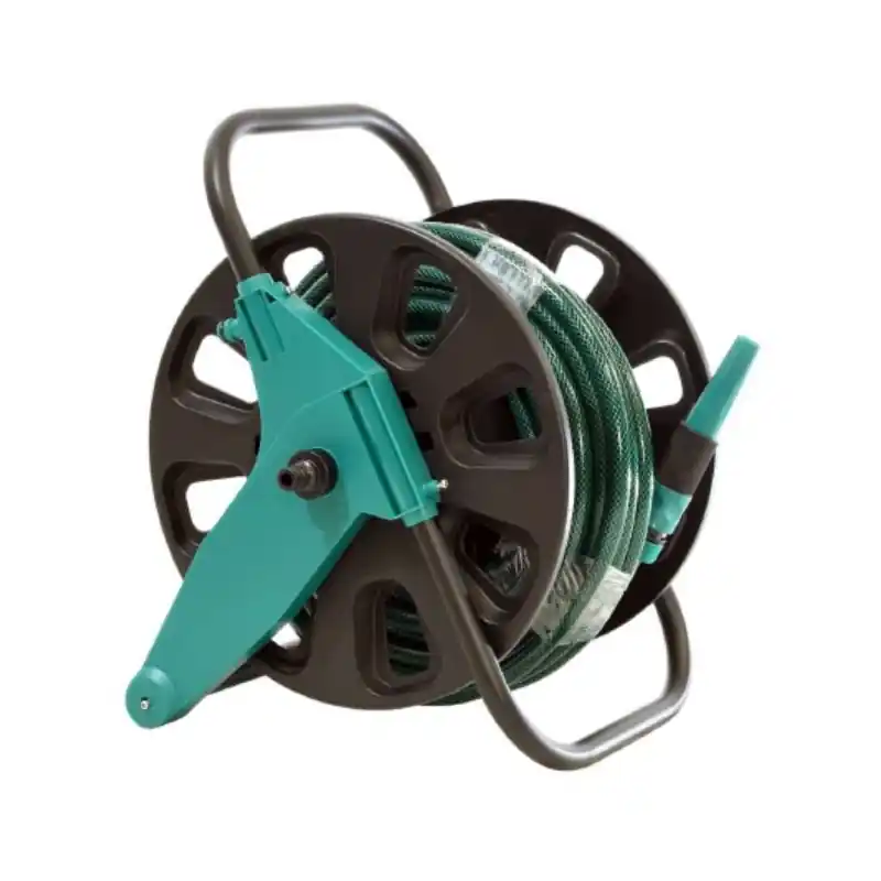 Oferta Flash Carro Portamanguera con Manguera Ø12,5mm 15m con Lanza | Carro de Riego con Manguera y Lanza | Jardín y plantas