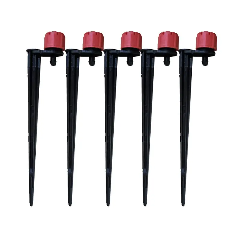 Pack 10 Gotero regulable 0 a 50 litros con estaca para riego por goteo de macetas, Aspersores regulables Oferta Flash