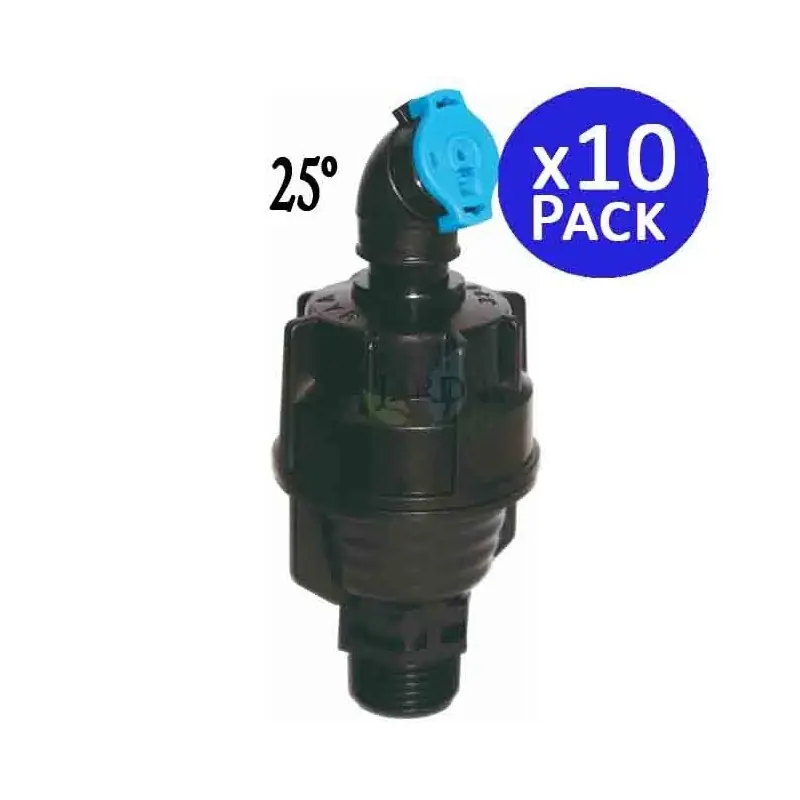 Pack 10 Aspersores Riego Agrícola Circular 1/2'', Ángulo 25º, Alcance 8 a 12 m Oferta Especial