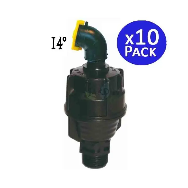 Pack 10 Aspersores Riego Agrícola Circular 1/2'', Ángulo 14º, Alcance 8 a 10 m Liquidación