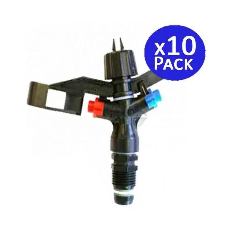 Pack 10 Aspersores Agrícolas Circulares 1/2", Alcance 8 a 12 m, Riego Profesional Precio Bajo