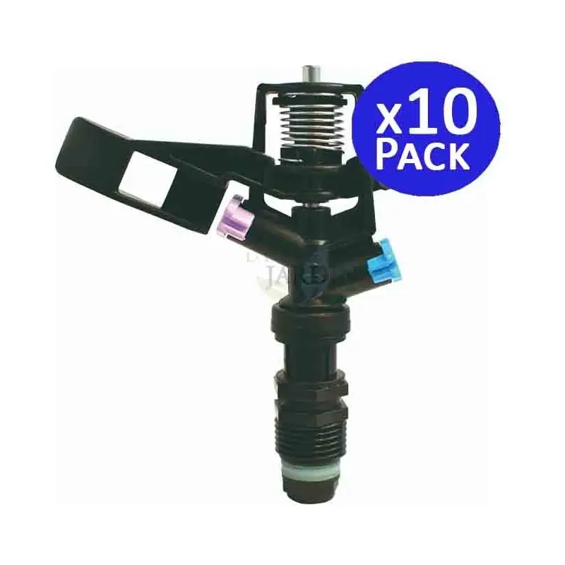 Pack 10 Aspersores Agrícolas Circulares 1/2", Alcance 8,5 a 12 m, Riego Profesional Súper Precio