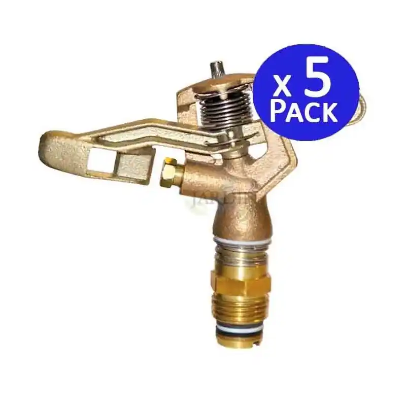 Pack 5 Aspersores Latón Circular 12º 1/2", Alcance 7 a 10 m, Riego Profesional Nuevo Modelo