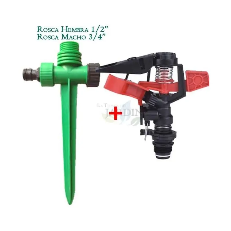 Gran Oferta Aspersor de Riego Agricola Regulable con pincho | Aspersor Circular y Sectorial 1/2'' | Aspersor de Césped 8 a 13 m