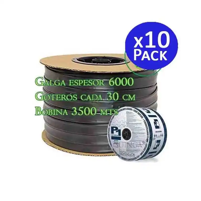 Certificado Cinta de riego por goteo 16mm 35.000 mETROS. Galga espesor 6 mil. Goteros 1,5 l/h cada 30 cm