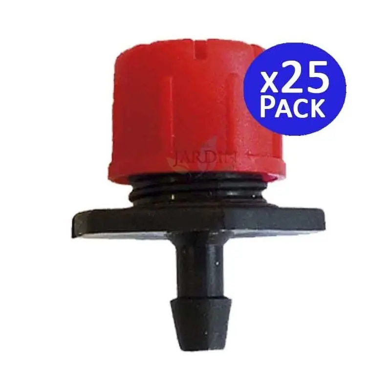 Pack 25 Gotero Regulable para Riego de 0 a 70 Litros | Gotero Rojo Ajustable | Goteros para Riego por goteo Oferta De Temporada