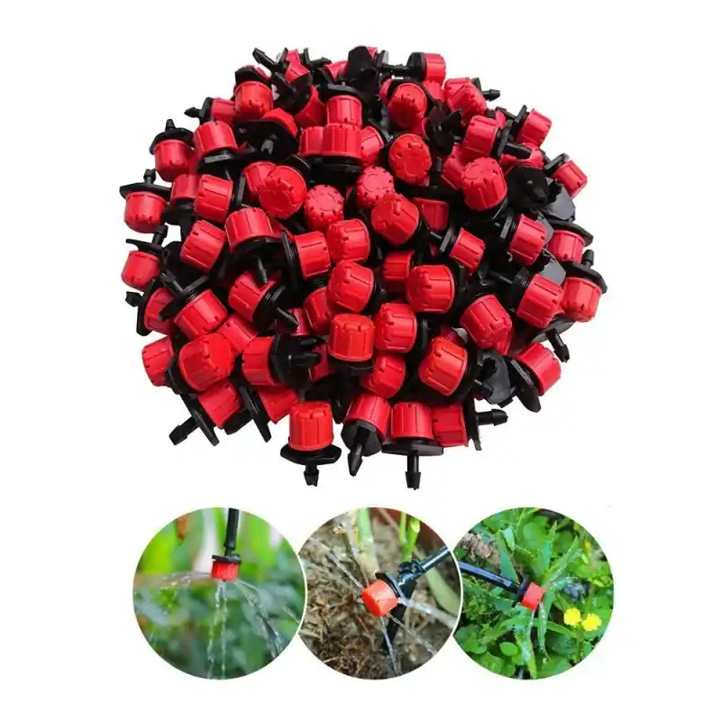 Ordena Ya Pack 100 Gotero Regulable para Riego de 0 a 70 Litros | Gotero Rojo Ajustable | Goteros para Riego por goteo