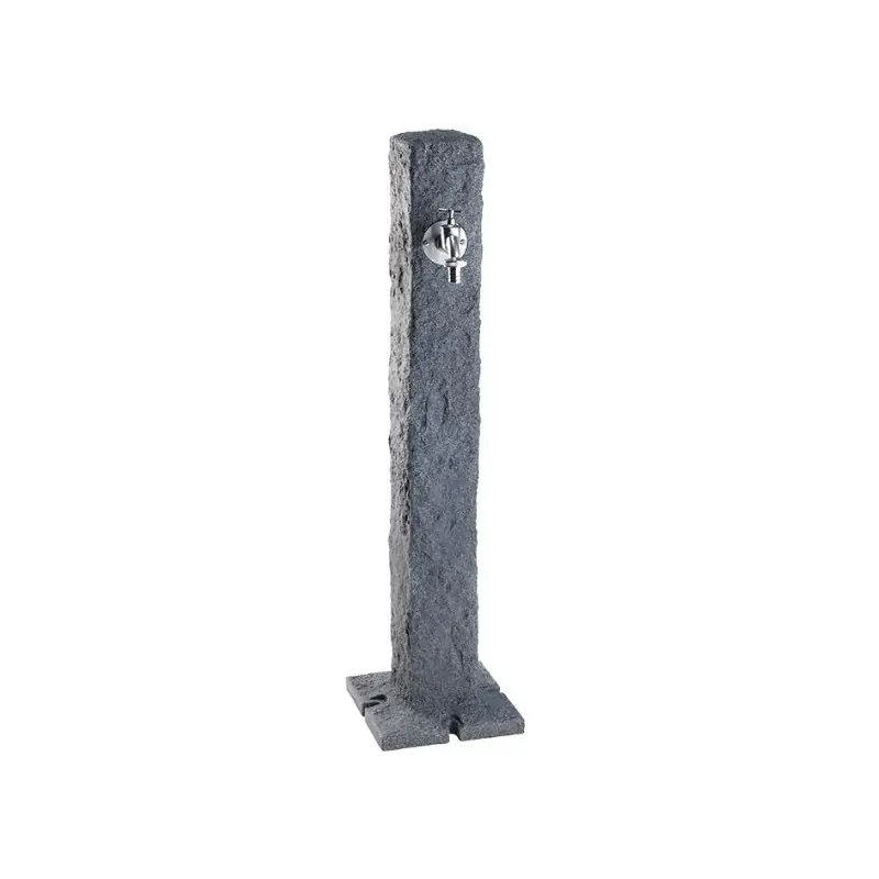 Fuente de Jardín Granito Oscuro Imitación Piedra + Grifo, Altura 100 cm, Decoración Exterior Pago Seguro