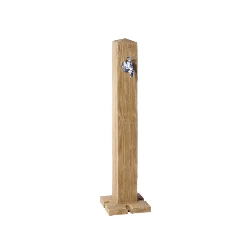 Fuente de Jardín Graf Woody Imitación Madera Natural con Grifo - Altura 100 cm, Estilo Rústico Entrega Rápida