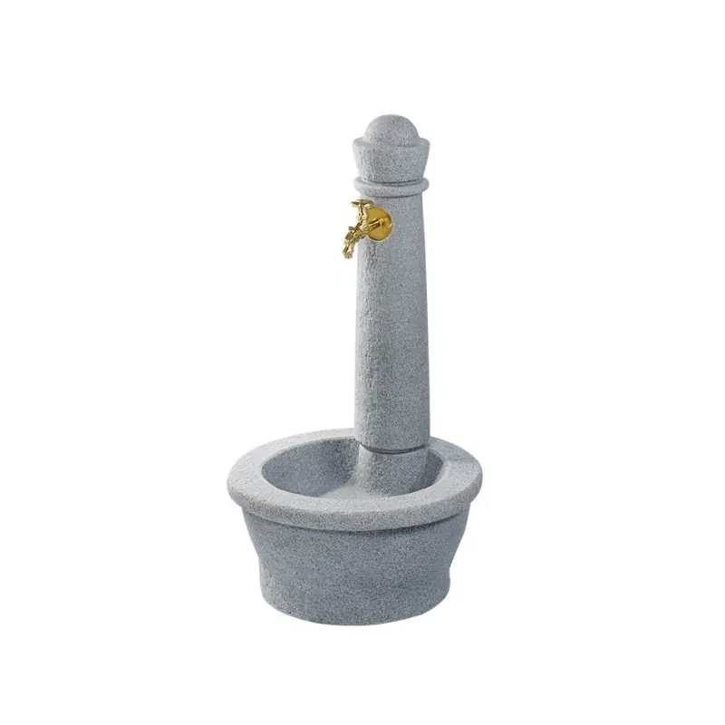 Fuente de Jardín Piedra Roma Gris Imitación Piedra Natural - Altura 100 cm, Ancho 54 cm, Fondo 54 cm Precio Económico