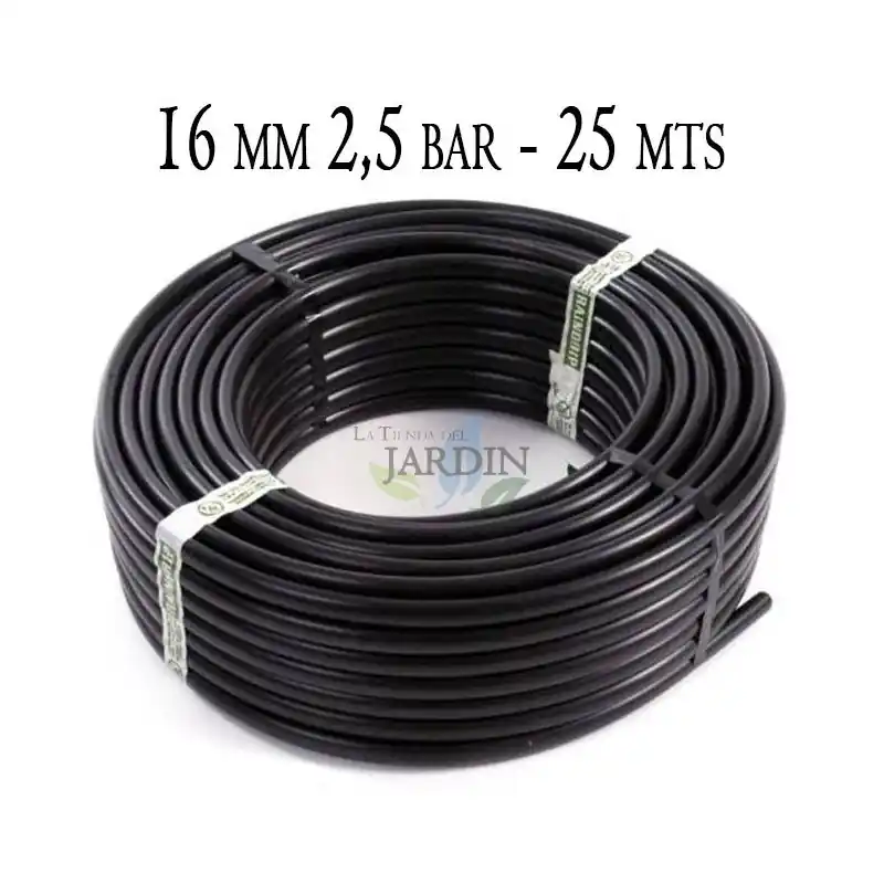 Garantía Incluida Tuberia Polietileno 16mm | Tuberia Agricola 16mm 2,5 bar 25 metros | Tuberia Riego 16mm | Manguera de riego 16 mm