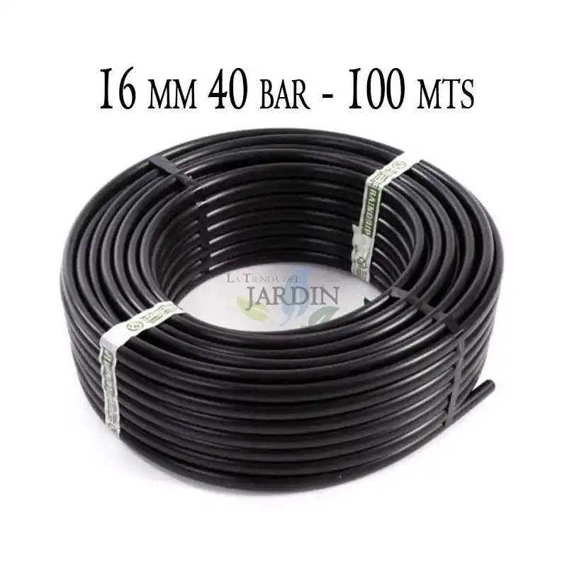 Tubería de polietileno alta densidad alimentaria 16 mm 40 bar 100 m negro | alta presión para aplicaciones industriales Oferta