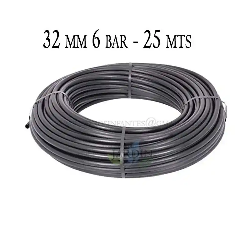 Garantía Incluida Tuberia Polietileno 32mm | Tuberia Agricola 32mm 6 bar 25 metros | Tuberia Riego 32mm | Manguera de riego 32 mm