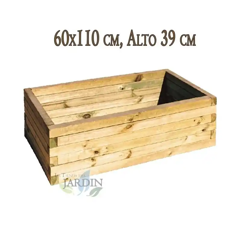 Macetero de madera 60x110 cm, alto 39 cm, opción perfecta para jardinería en exterior Exclusivo
