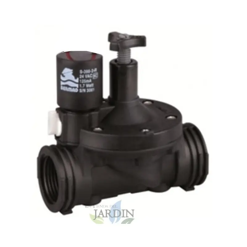 Electroválvula de riego 1" 9V Bermad con regulador de caudal serie 200, uso residencial y agrícola Bestseller