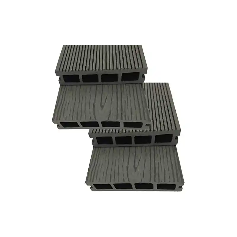 Pack 4 Tablones jardín composite 220x14,6x2,5 cm gris, pavimento exterior, decoración jardín Profesional