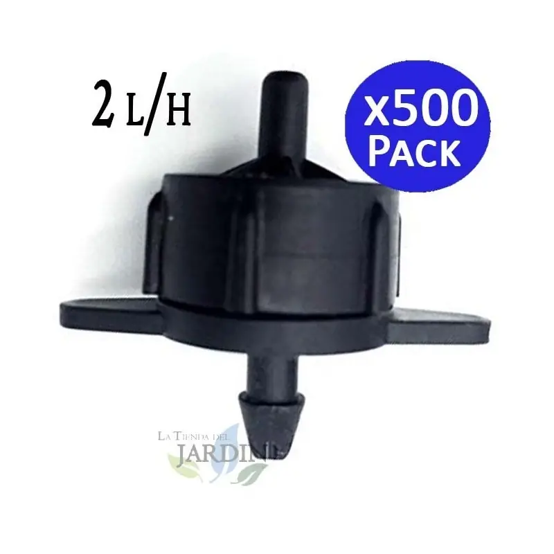 Precio Bajo Pack 500 Gotero de riego desmontable 2 litros/hora, turbulento, ideal para riego eficiente en jardines y cultivos