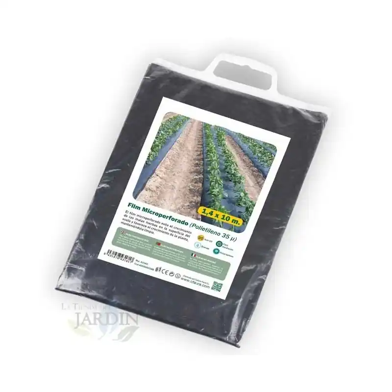 Film microperforado polietileno 1,4 x 10 m, 35 micras, protección y ventilación para cultivos Disponible Ahora