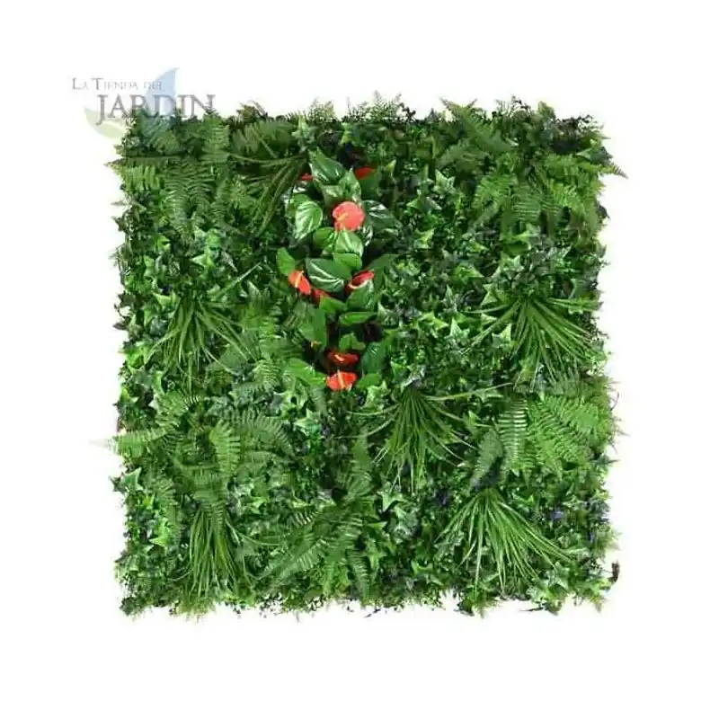 Jardin Vertical Tropical 100x100 cm | Planta Artificial | Decoración Pared Interior Exterior | Jardines Verticales Precio De Oferta