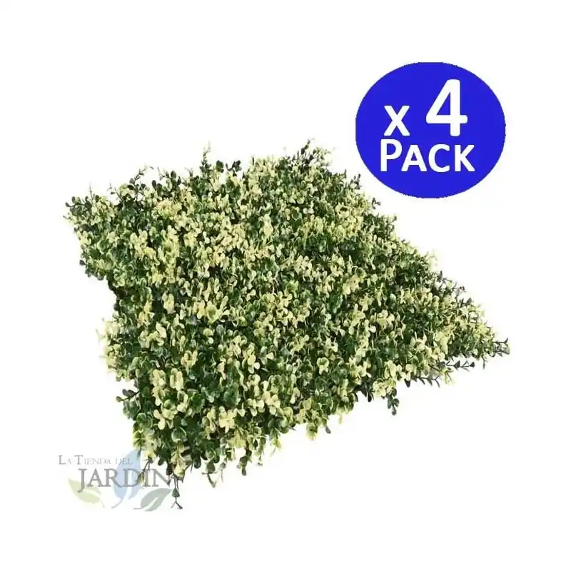 Pack 4 Jardin Vertical Flavo 50x50 cm | Planta Artificial | Decoración Pared Interior Exterior | Jardines Verticales Máxima Calidad