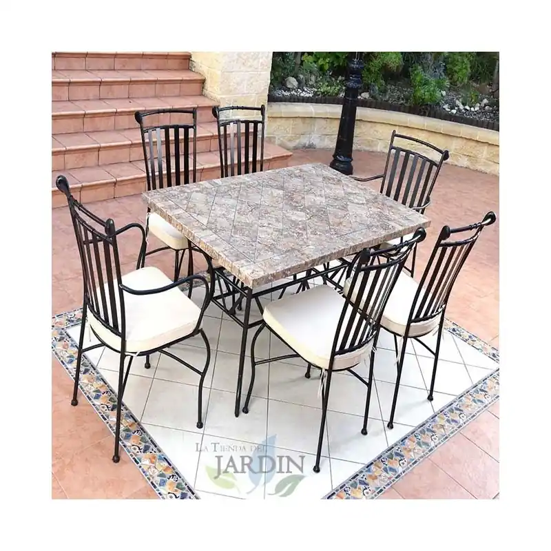 Precio Económico Conjunto cerámica mesas y sillas de jardín Córdoba, perfecto para crear un ambiente acogedor en tu jardín