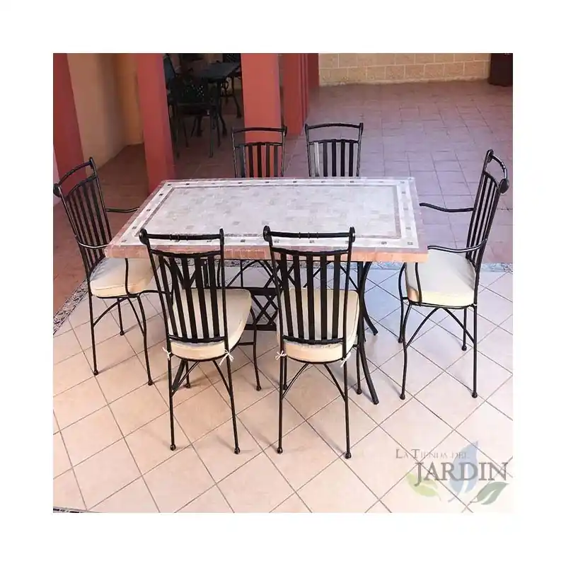 Venta Final Conjunto mármol mesas y sillas de jardín Denia, sofisticado y duradero para disfrutar del aire libre