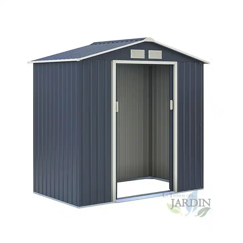 Oferta Caseta metálica Gris, Cobertizo Exterior de Jardin 2,71 m2, 213x127x195 cm