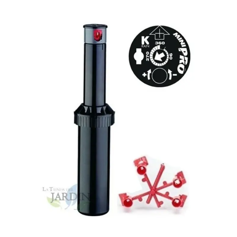 Ordena Ya Aspersor de riego KRain Minipro 1/2'' | Alcance 5,1 a 9,1 m | Aspersor ajustable profesional