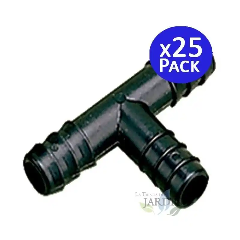 Directo De Fábrica Pack 25 Té 12 mm para tubería flexible ideales para conexiones en sistemas de riego y agua