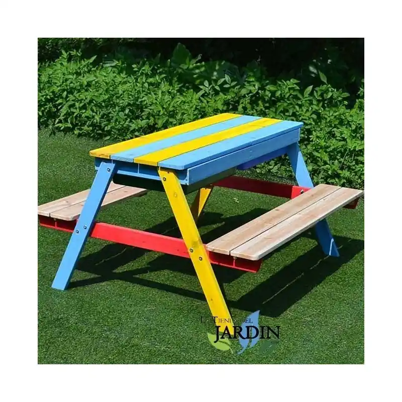 Mesa Picnic Infantil Madera 89x85x49 cm mobiliario ideal para uso en jardines, patios o terrazas Máxima Calidad