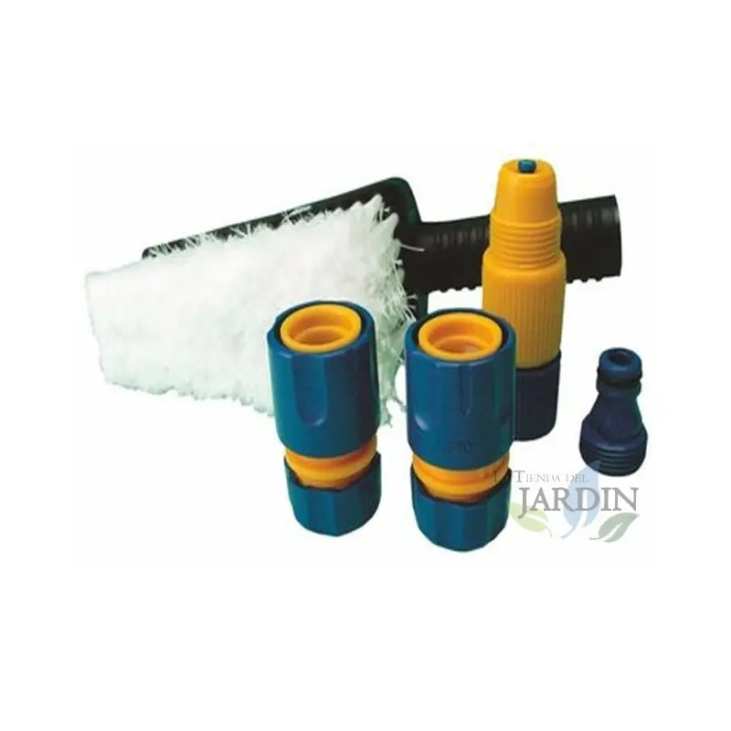 Últimas Unidades Kit de Limpieza con Cepillo y Conectores a Mangueras - Herramienta completa para mantener tu jardín