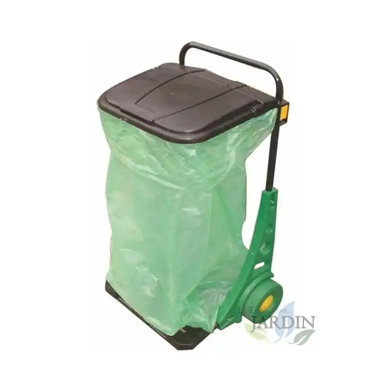 No Te Lo Pierdas Carro de Jardín Negro, Útil para Recoger Hojas - 50 kg Capacidad y Función Papelera de Pared