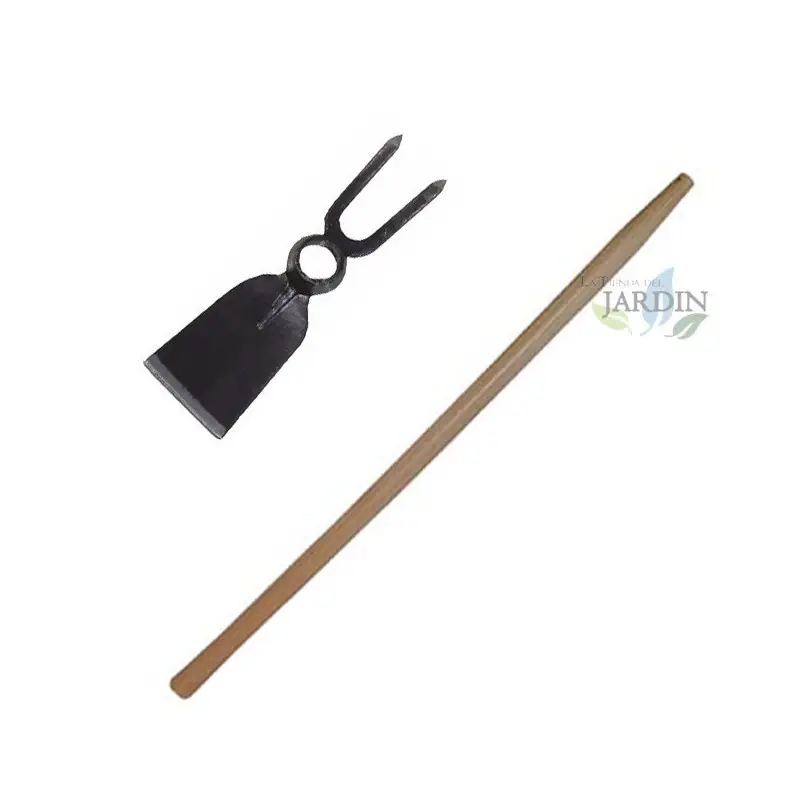Azadilla plana 28 cm y horquilla con mango 120 cm, herramienta jardinería, azadilla, horquilla Ocasión Especial